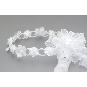 WIANEK biały  komunijny z cyrkoniami 221