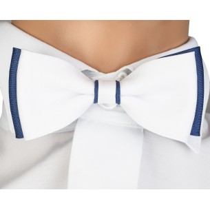 Muszka chłopięca komunijna - biała i granatowa