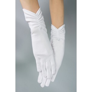Białe rękawiczki komunijne długie pełne