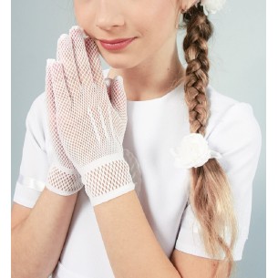 Rękawiczki komunijne siateczki oczka