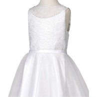 Biała sukienka komunijna Melania z tiulem