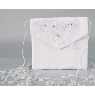 24.Torebka komunjina z koronką i cyrkoniami