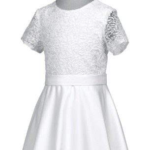 Biała sukienka komunijna Linda z koronką