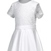 Biała sukienka komunijna Linda z koronką