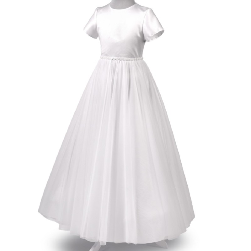 Biała sukienka komunijna Milla z tiulem na miarę