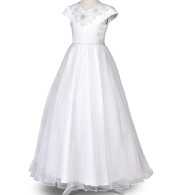 Biała sukienka komunijna Perłowa Dama z tiulem