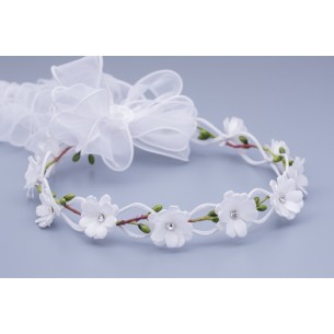 Wianek  komunijny biały 106