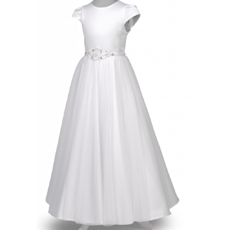Biała Sukienka komunijna Eliza z tiulem