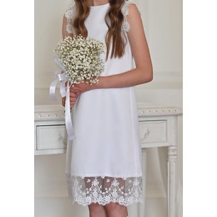 Biała Sukienka pokomunijna Karena