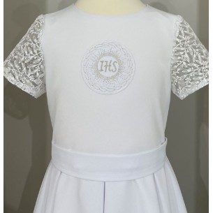 Biała Sukienka na komunię dla dziewczynki Lucynka