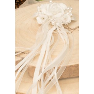 OZDOBA NA ŚWIECĘ STROIK komunijny biały 29