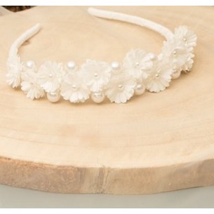 Opaska do włosów biała Komunia 50