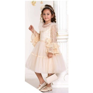 Sukienka beżowa, opaska, na przebranie wizytowa, wesele