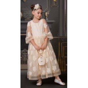 Sukienka beżowa, torebka,opaska, na przebranie wizytowa