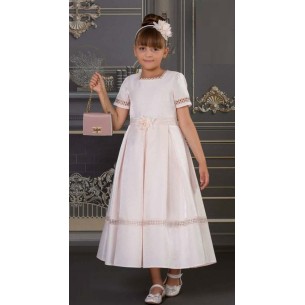 Jasnoróżowa sukienka, torebka, opaska, na przebranie wizytowa