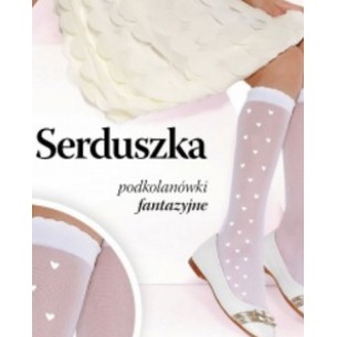 Podkolanówki Białe Serduszka 2 pary